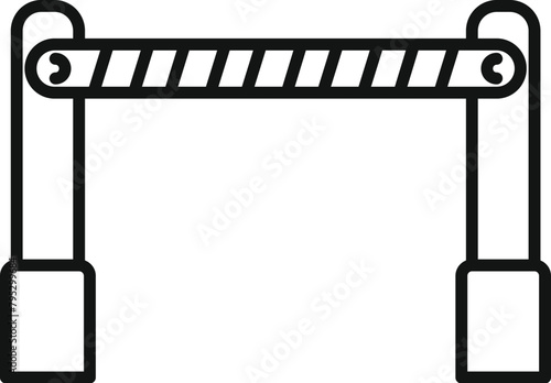 Side traffic barrier icon outline vector. Railway crossing. Front side pass photo
