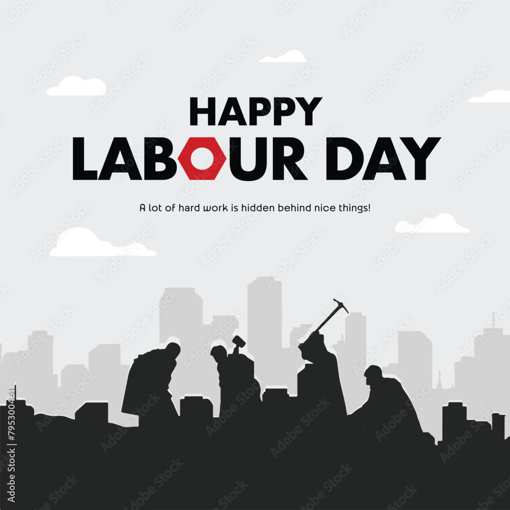 International Labor Day. Labour day. May 1st. 2D illustration Vector