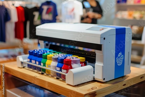 tshirt printing machine with colorful ink cartridges polyprint dtg printer product mockup