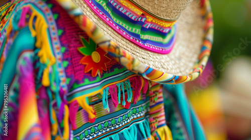 Traditional Mexican Attire: Colorful Dresses and Costumes for Cinco de Mayo Festivities. Generative AI.