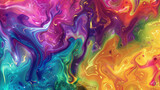 Abstract Art of Colorful Paint Swirling and Mixing in Water