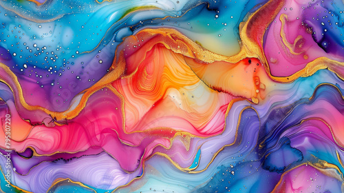 Wallpaper Mural Ethereal Swirling Vortex of Colors and Gold Torontodigital.ca