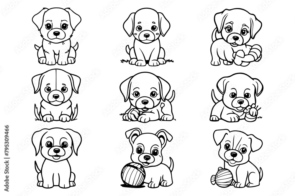 adorable puppies in various playful poses adorable puppies in various playful poses