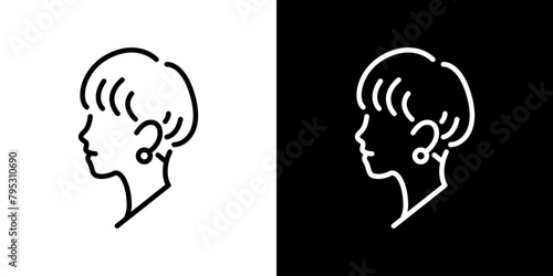 シンプルな女性の横顔アイコン