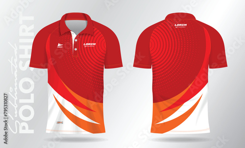 red white sports jersey template for team uniforms and Soccer t shirt design