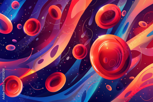 abstract vector concept of blood cells and plasma, world blood donor day, 14 june