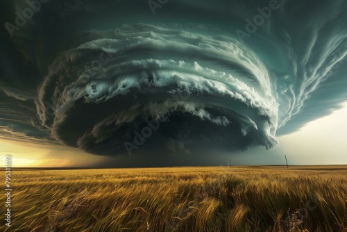 An awe-inspiring view of a supercell thunderstorm photo
