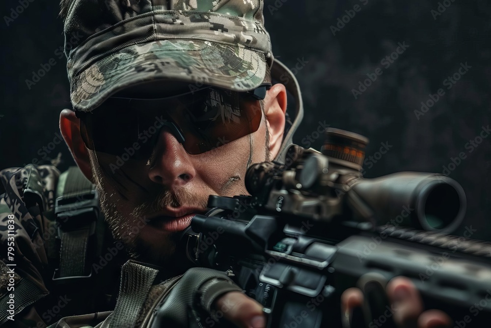 courageous modern soldier in full tactical gear dramatic action portrait photography courageous modern soldier in full tactical gear dramatic action portrait photography