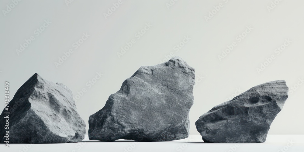 Naklejka premium Rock on white background.