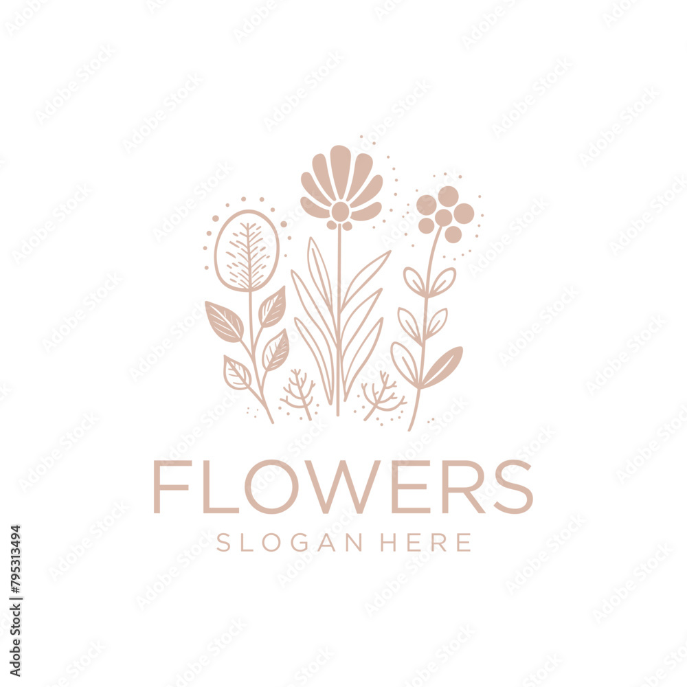 Flowers, floral and botanical logo vector illustration