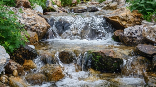 Waterfall flowing rocks small