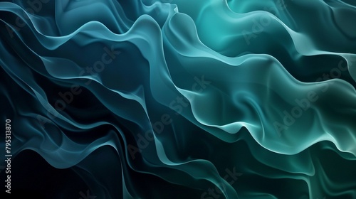 Abstract background of blue flowing fabric. 3d rendering, 3d illustration.
