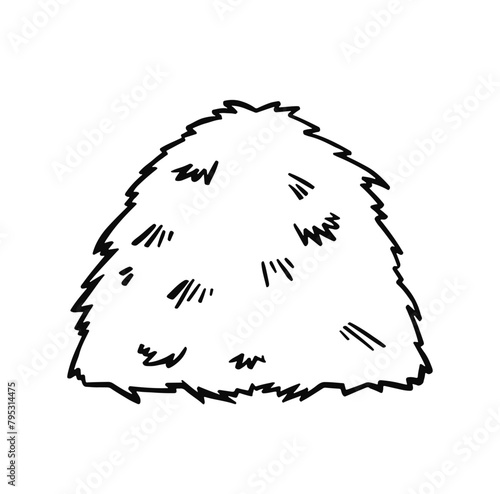 Stack with hay line symbol. vector