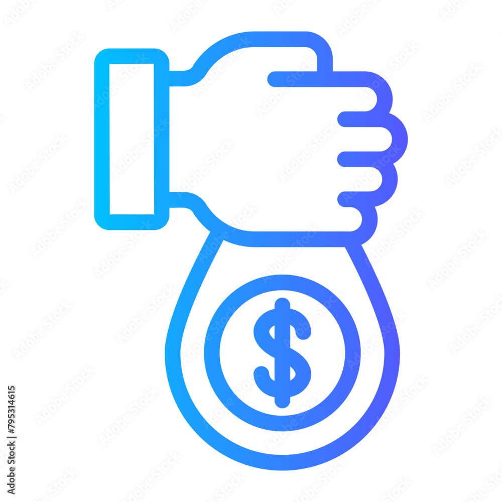 money bag gradient icon money bag gradient icon