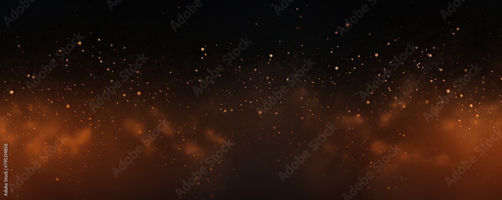 Tan color gradient dark grainy background white vibrant abstract spots on black noise texture effect blank empty pattern with copy space for product 