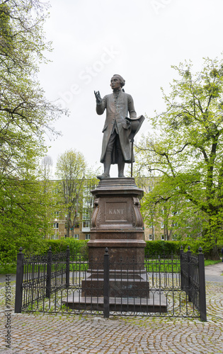 Statue of Kant in Kaliningrad, Russia. Replica by Harald Haacke of the original by Christian Daniel Rauch was lost in 1945. Kaliningrad (Koenigsberg), Russia.  photo