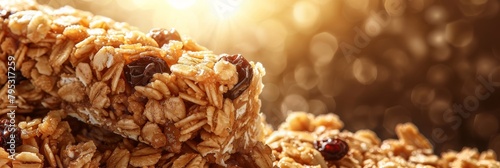 Detailed close up of chewy granola bar showcasing soft texture and flavorful mix ins photo