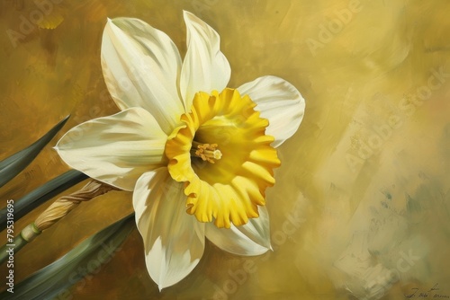 Daffodil painting blossom flower.