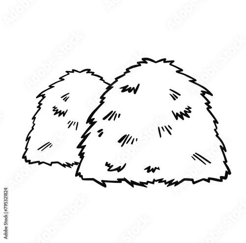two haystacks outline symbol. vector