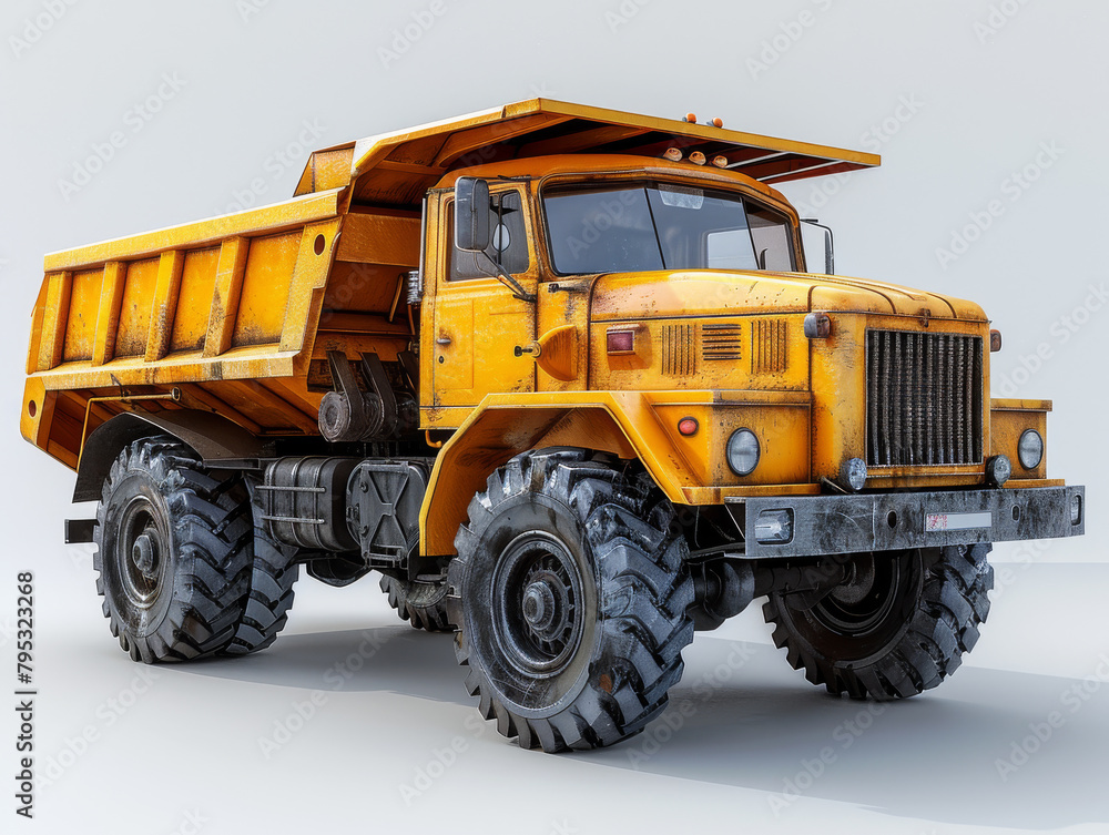 Generative ai illustration of a dump truck Generative ai illustration of a dump truck