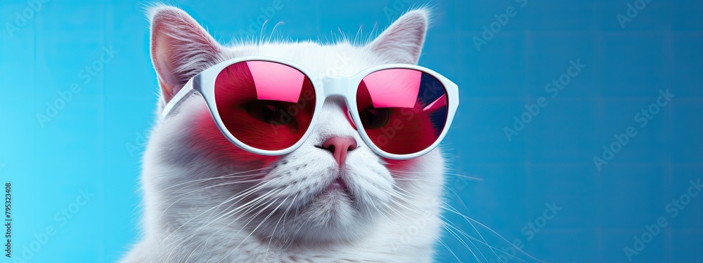 Cute cat donning glasses, posing charmingly for a photo.