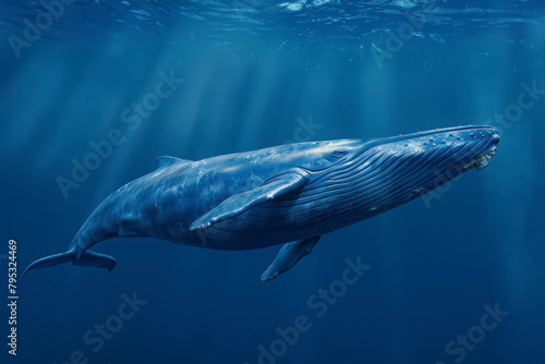 A blue whale  the largest animal on Earth.