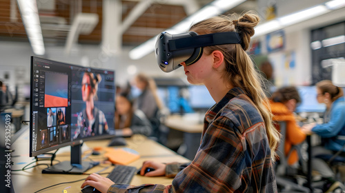 Students use learn the subject matter through virtual reality.