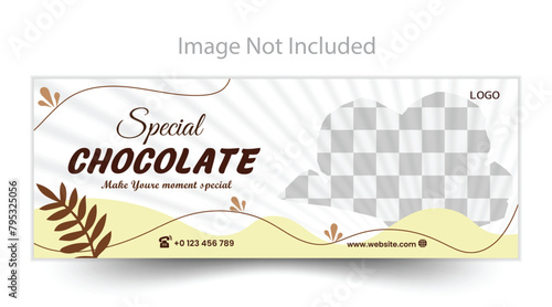 Chocolate cake Food promotional Facebook cover social media banner & web advertising template design.