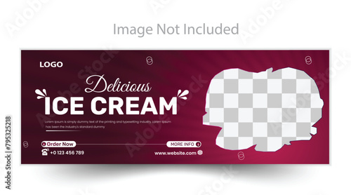 Chocolate cake Food promotional design Facebook cover header social media banner timeline cover & web advertising template design.