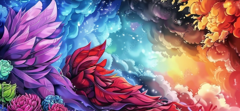 Colorful Doodle Elements Backdrop Background Wallpaper