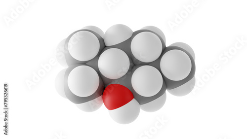 menthol molecule, monoterpenoid, molecular structure, isolated 3d model van der Waals