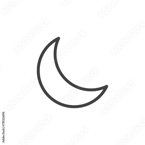 Celestial Moon Phases Icons. Crescent and Half Moon Night Symbols