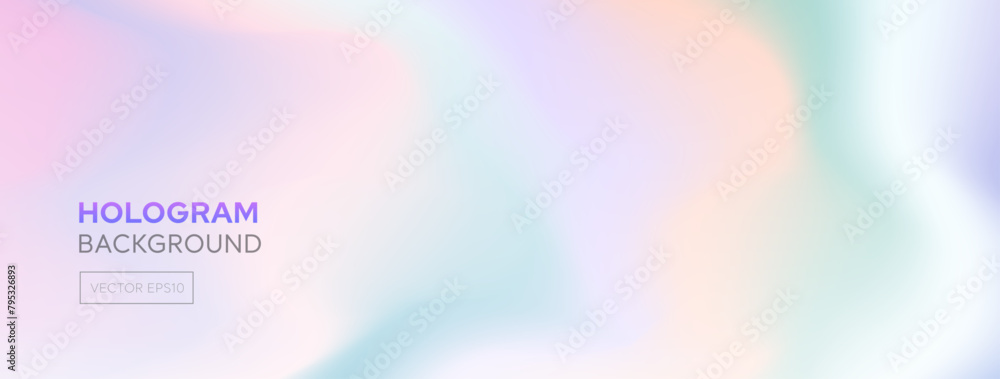 Abstract soft rainbow pride hologram banner background holographic design, vector illustration