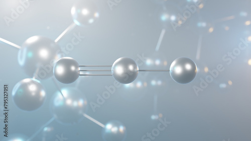 nitrous oxide molecular structure, 3d model molecule, dinitrogen oxide, structural chemical formula view from a microscope photo