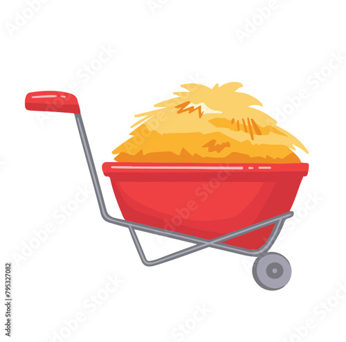 Photos Cart with hay color symbol. vector