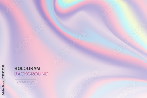 Abstract soft gradient rainbow hologram pride background, holographic design, vector illustration