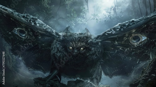 Ghostly Mothman Emerges in Nocturnal Flight Shrouded in Mystery and Fear
