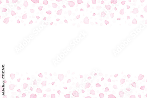 pink falling petals flowers border background
