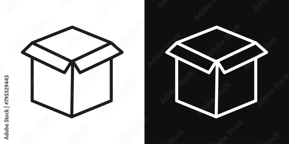 Box Icon Set. Parcel Package Vector Symbol Assortment for Shipping