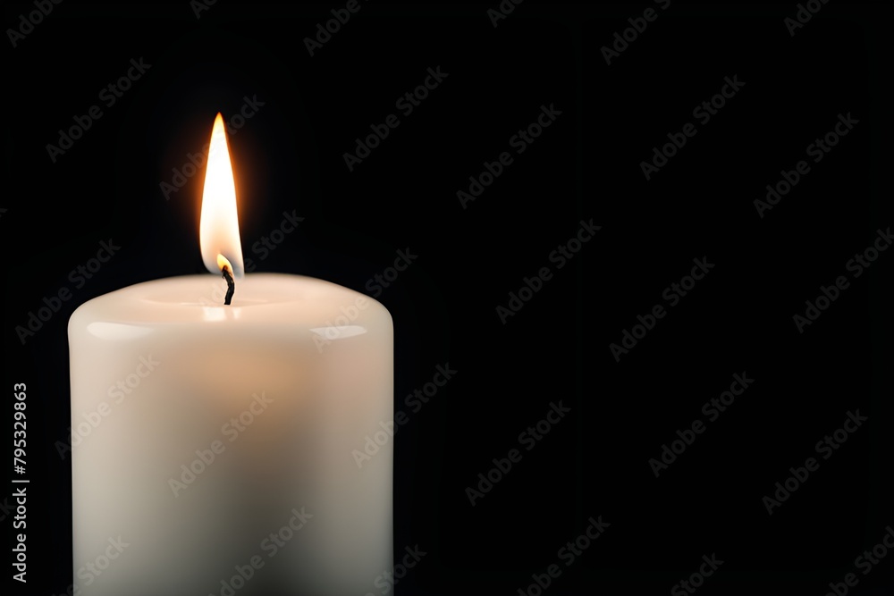 burning white candle burning white candle