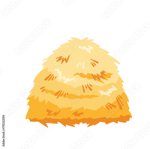 Haystack with hay colored cartoon symbol. vector