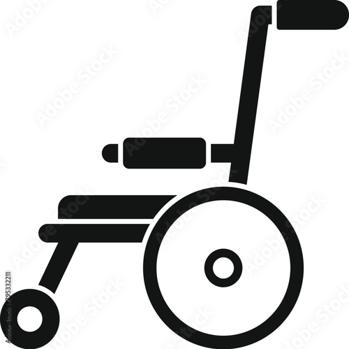 Medical wheelchair icon simple vector. Patient transportation. Seat armchair