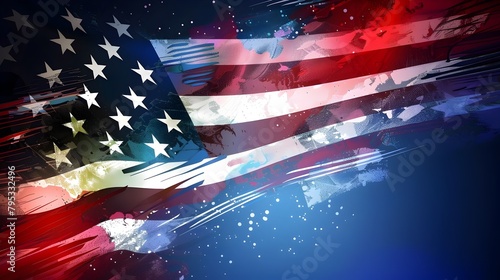 Stylized American Flag Banner: A Modern Patriotic Design for Marketing and Events