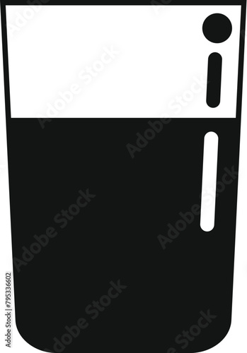 Half glass of water icon simple vector. Drink fresh. Clean diet pure