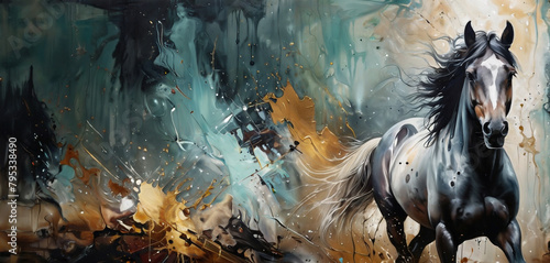 Colorful artistic painting of a horse