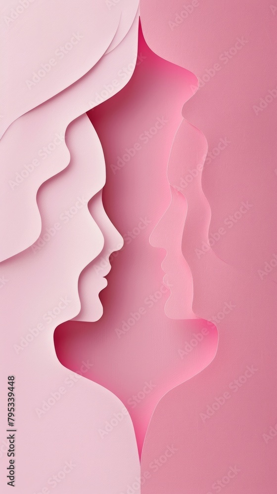 Pink paper art symbolizing empathy and love in psychology. Pink paper art symbolizing empathy and love in psychology.