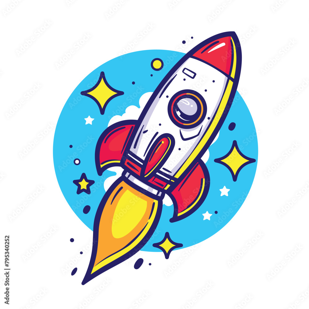 Rocket launching cartoon flat vector illustration startup concept icon design Rocket launching cartoon flat vector illustration startup concept icon design