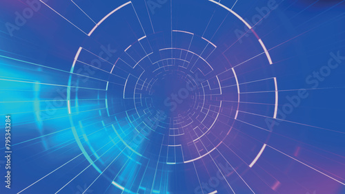 Abstract digital background. Big data visualization. Circular rotations of fantasy circle of colorful particles, beautiful color spiral, elegant particle background. 3D vector