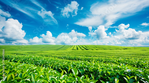 landscape with green field and sky