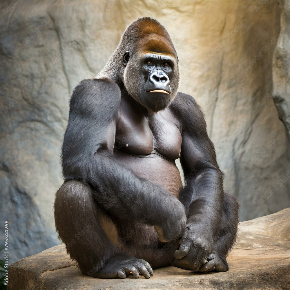 Fototapeta premium Tigers and gorillas, animals, real, live action, zoos, Generative AI,
